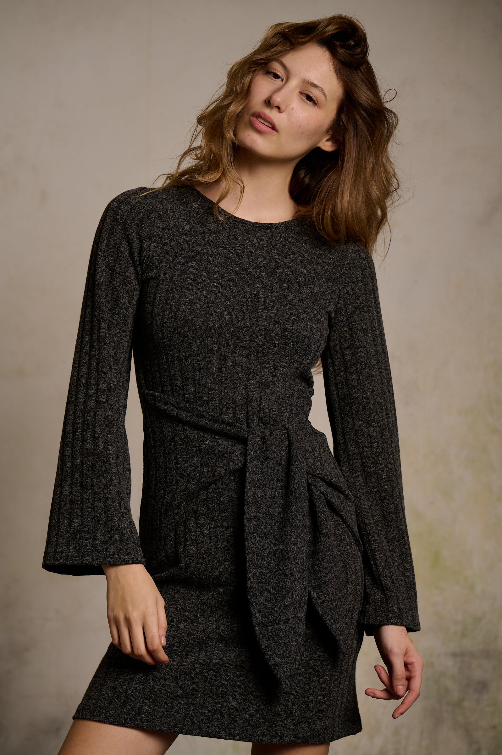 Vestido Gala gris oscuro
