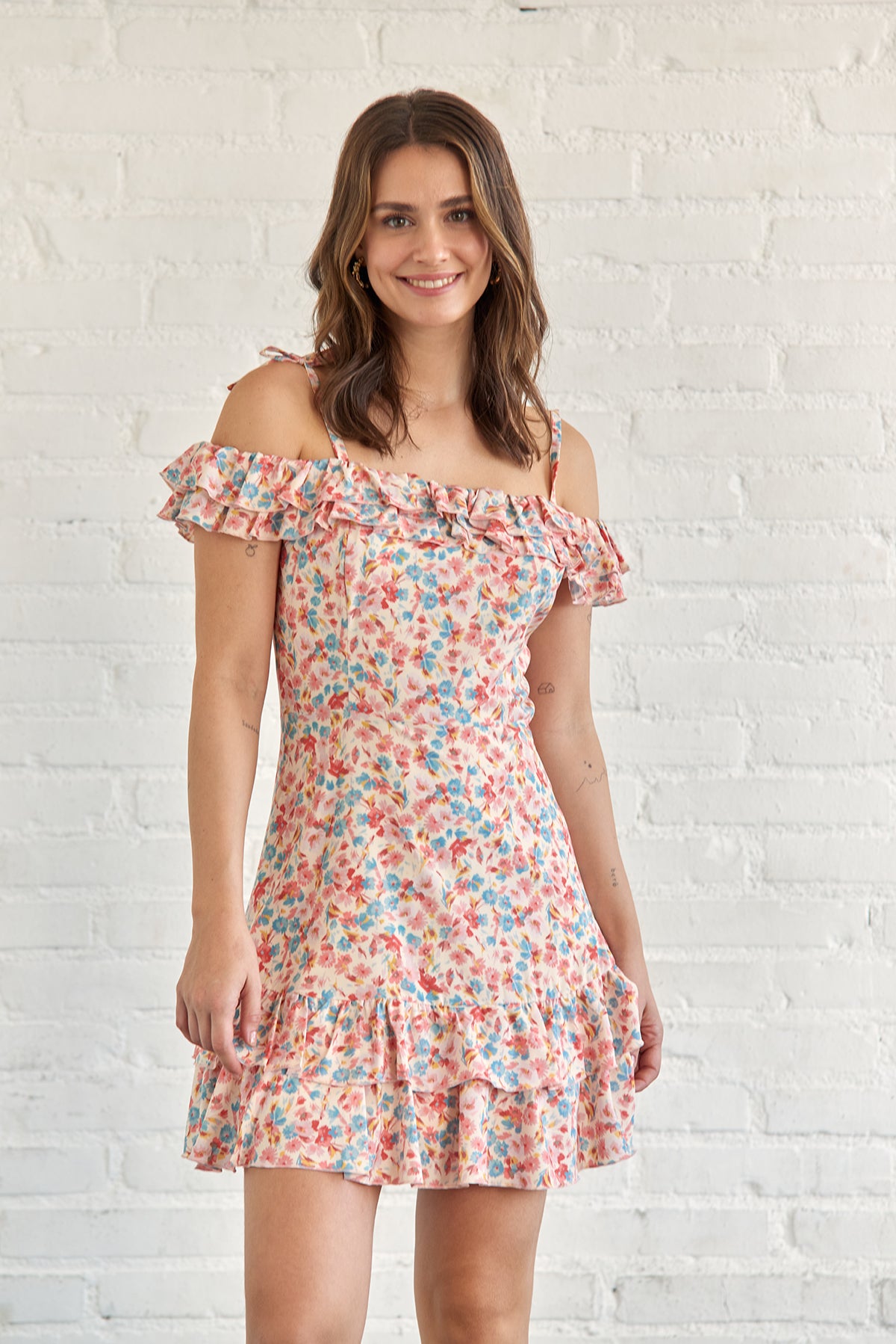 VESTIDO MANUELA FLOR AZUL