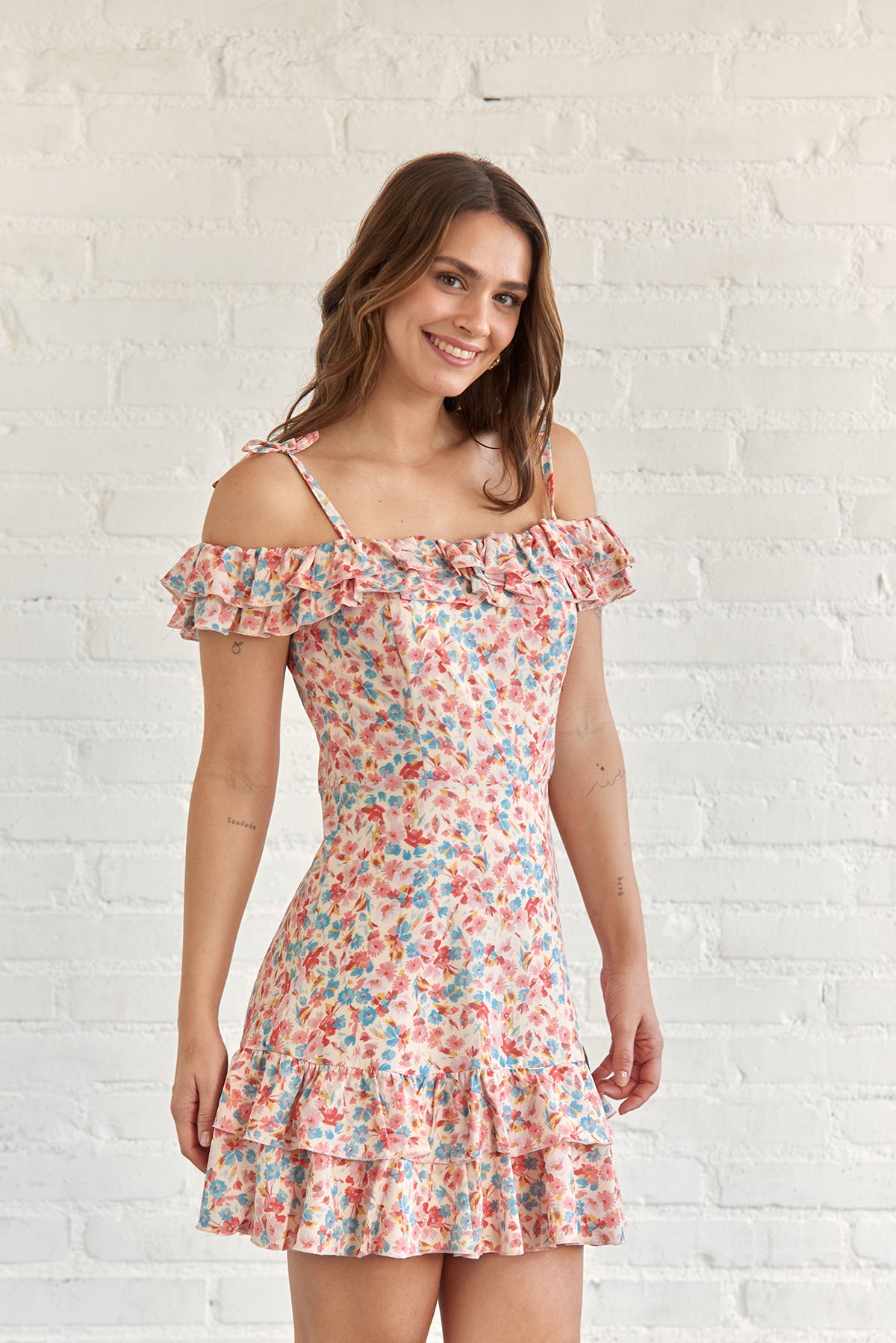 VESTIDO MANUELA FLOR AZUL