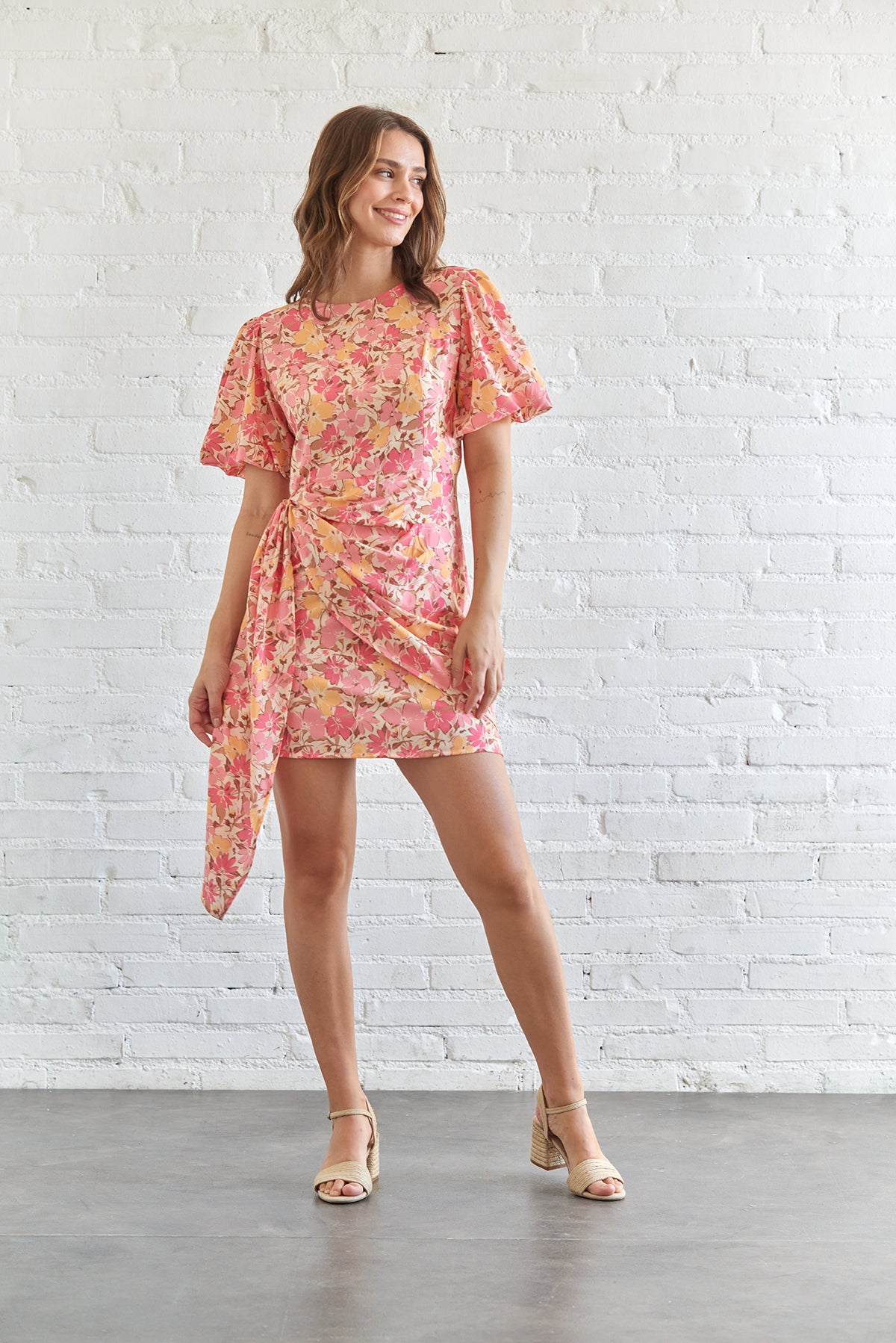 VESTIDO CAROLINA FLOR ROSA