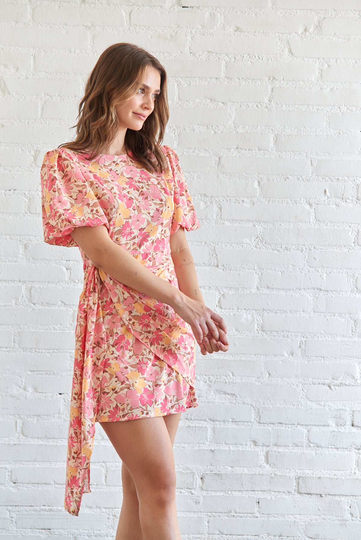VESTIDO CAROLINA FLOR ROSA