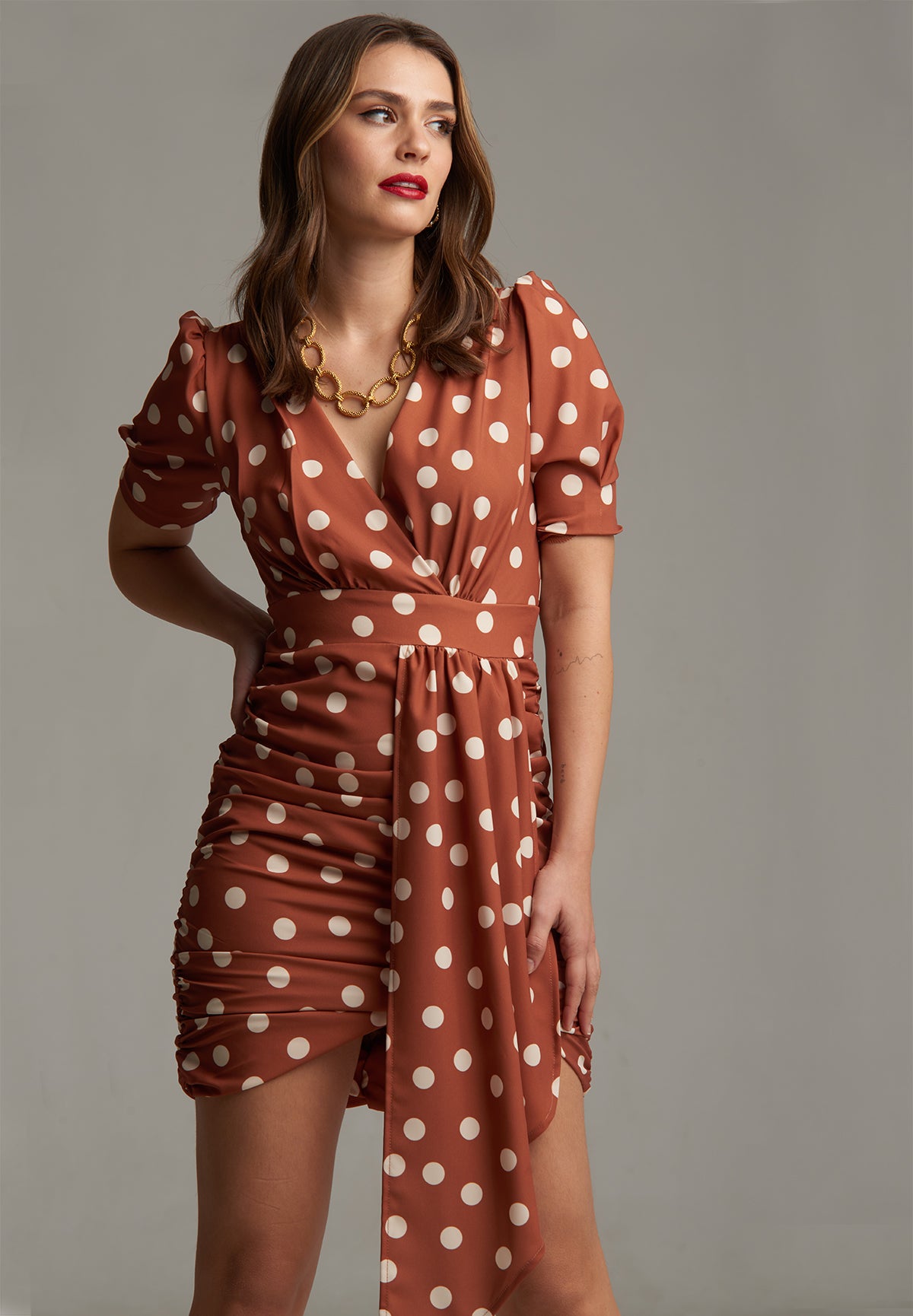 VESTIDO ROSA MARRON