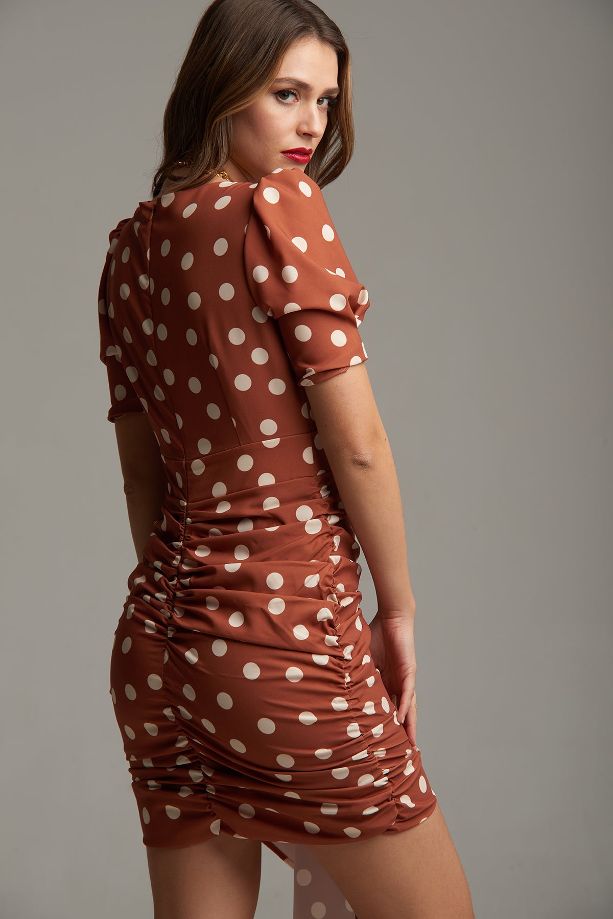 VESTIDO ROSA MARRON