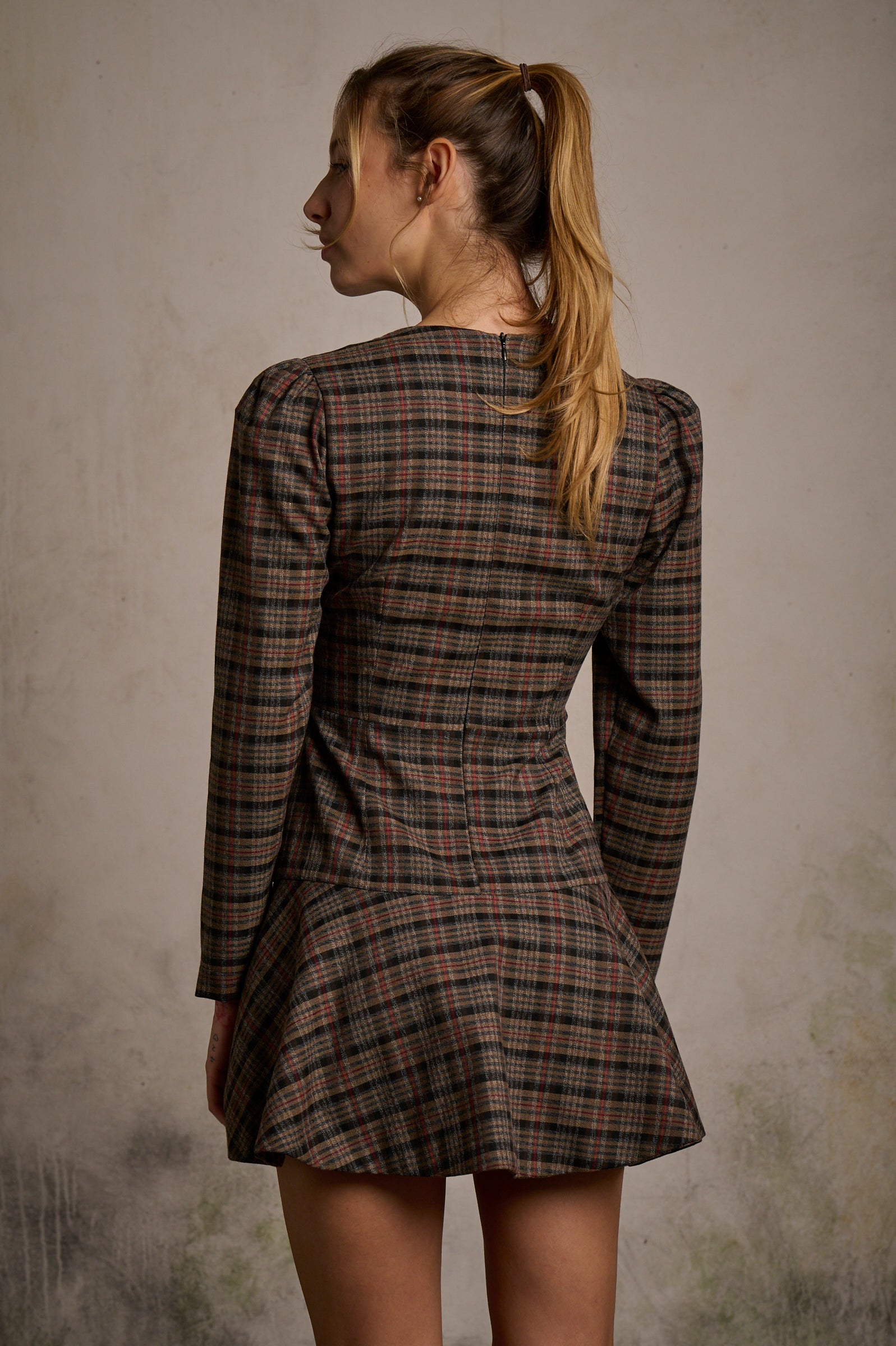 Vestido Aurora cuadro grande