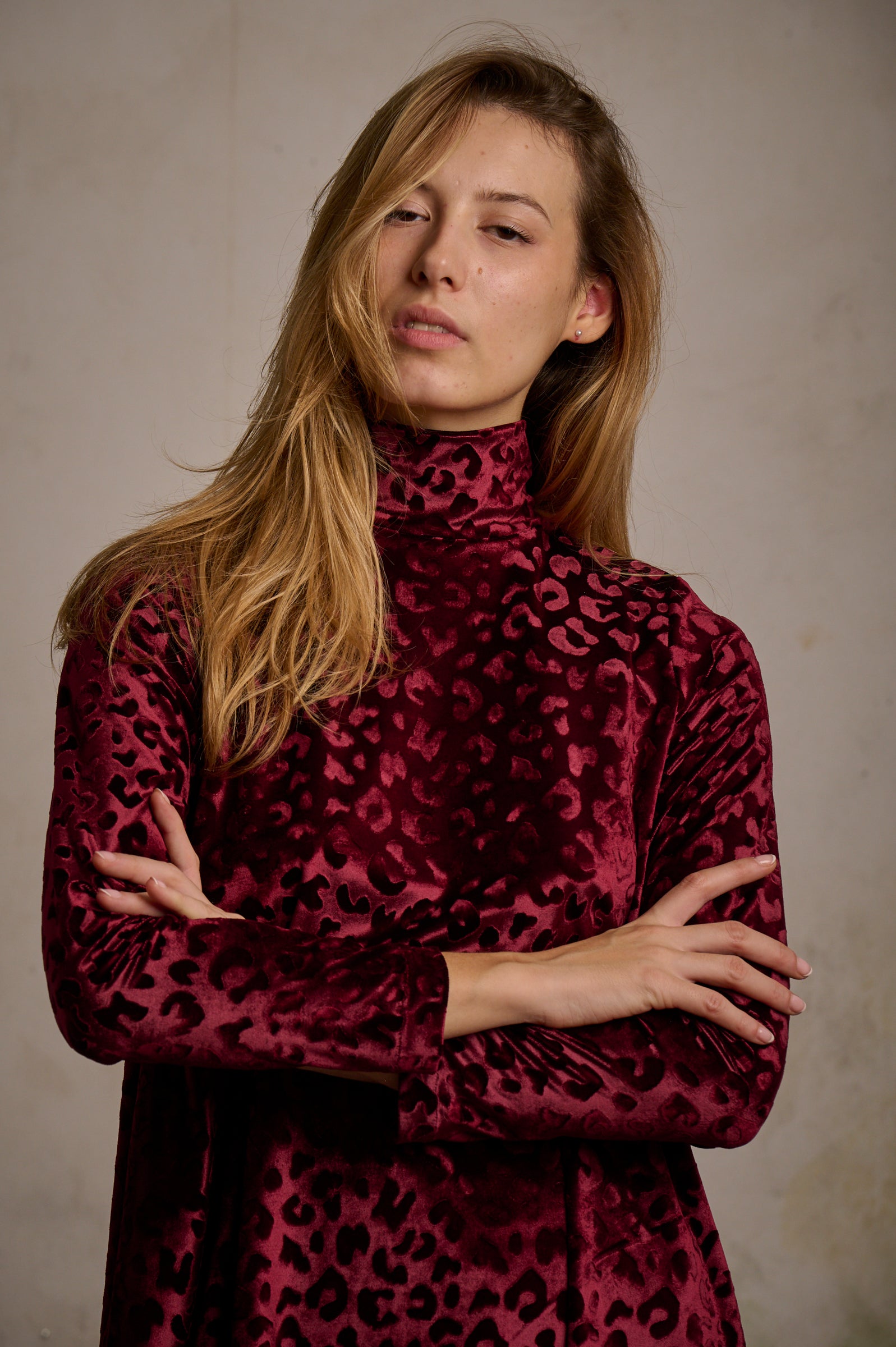 Vestido Thalía granate