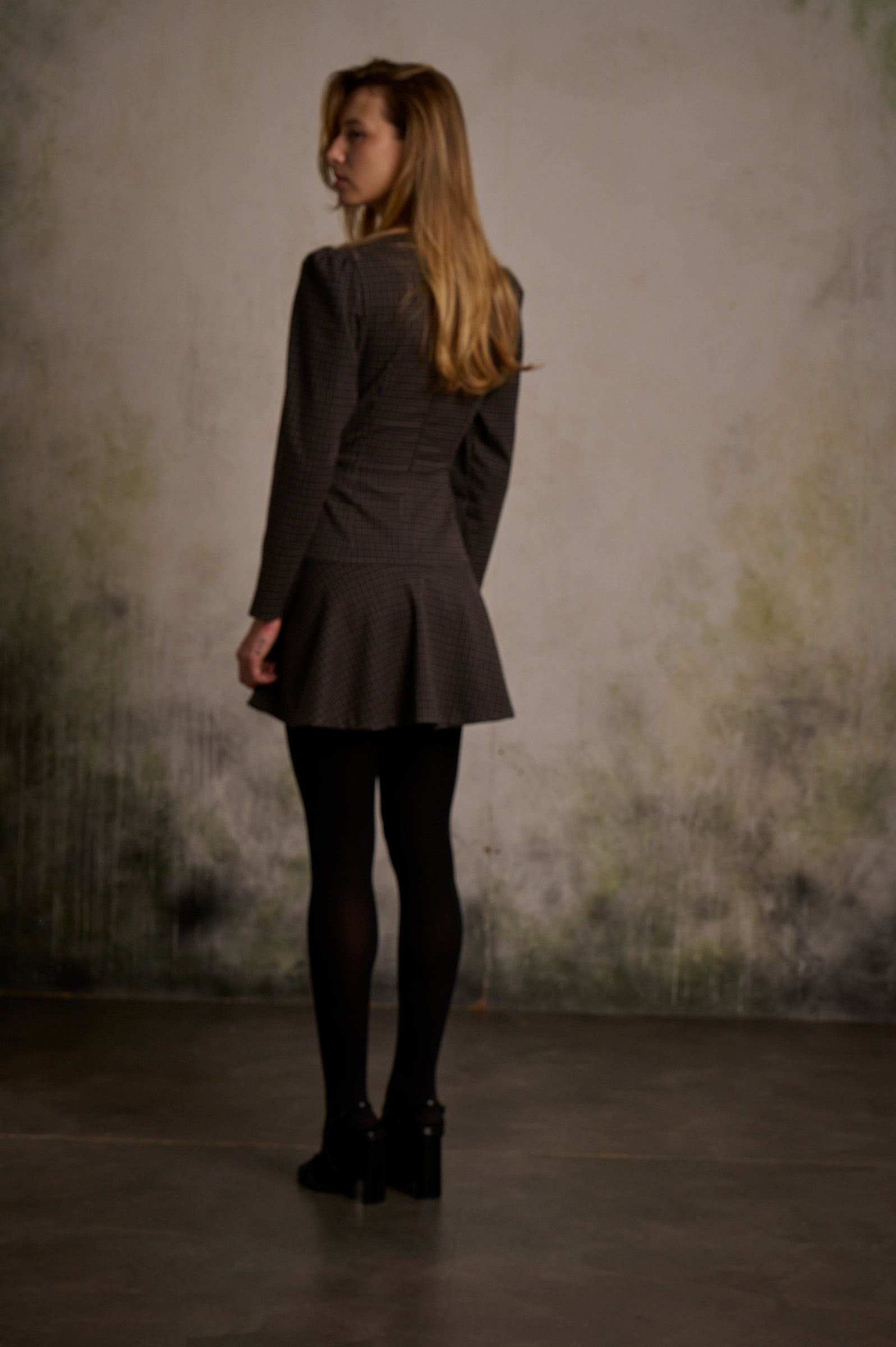 Vestido Aurora cuadro pequeño