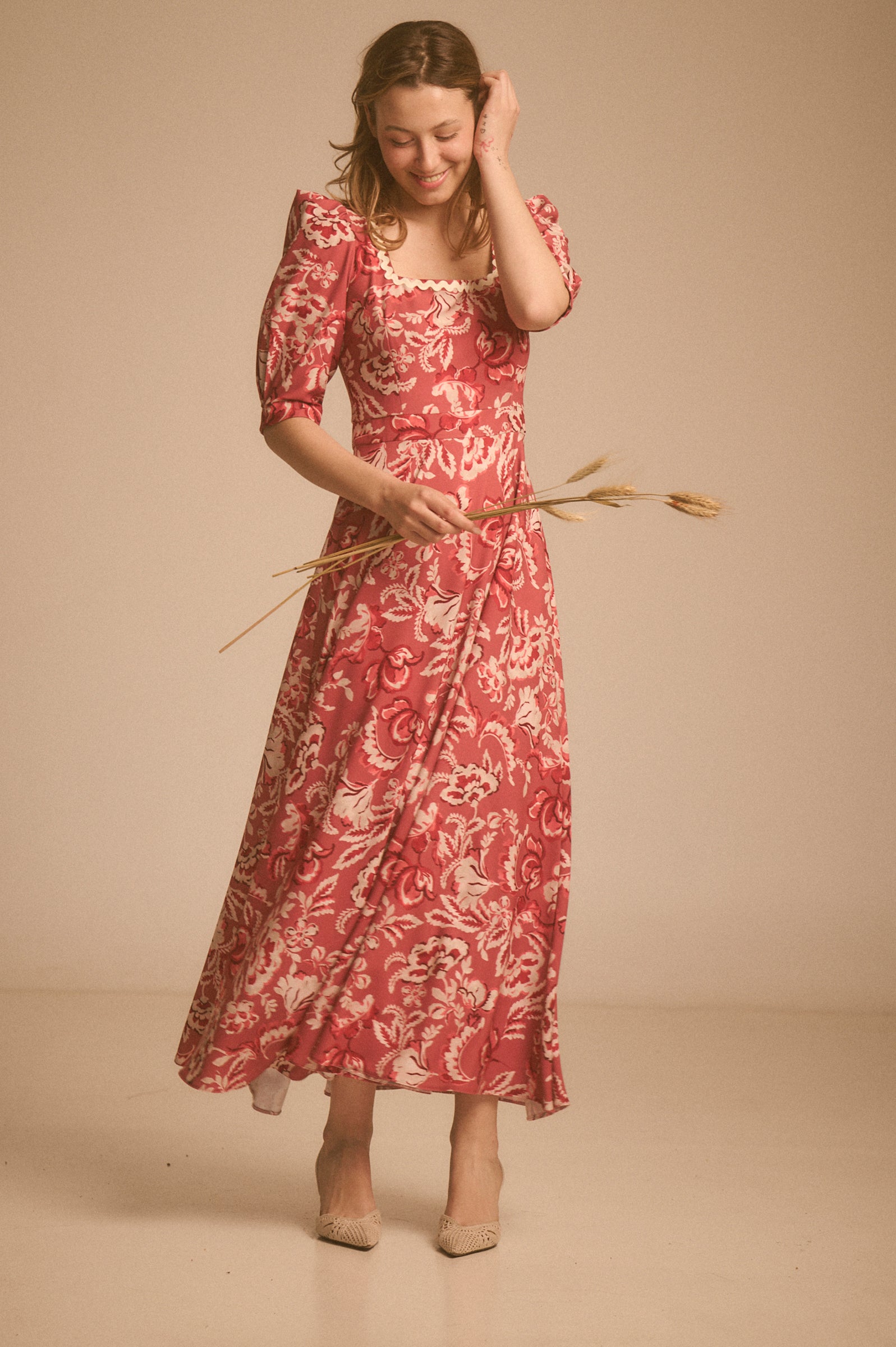 Vestido Azucena floral rosa